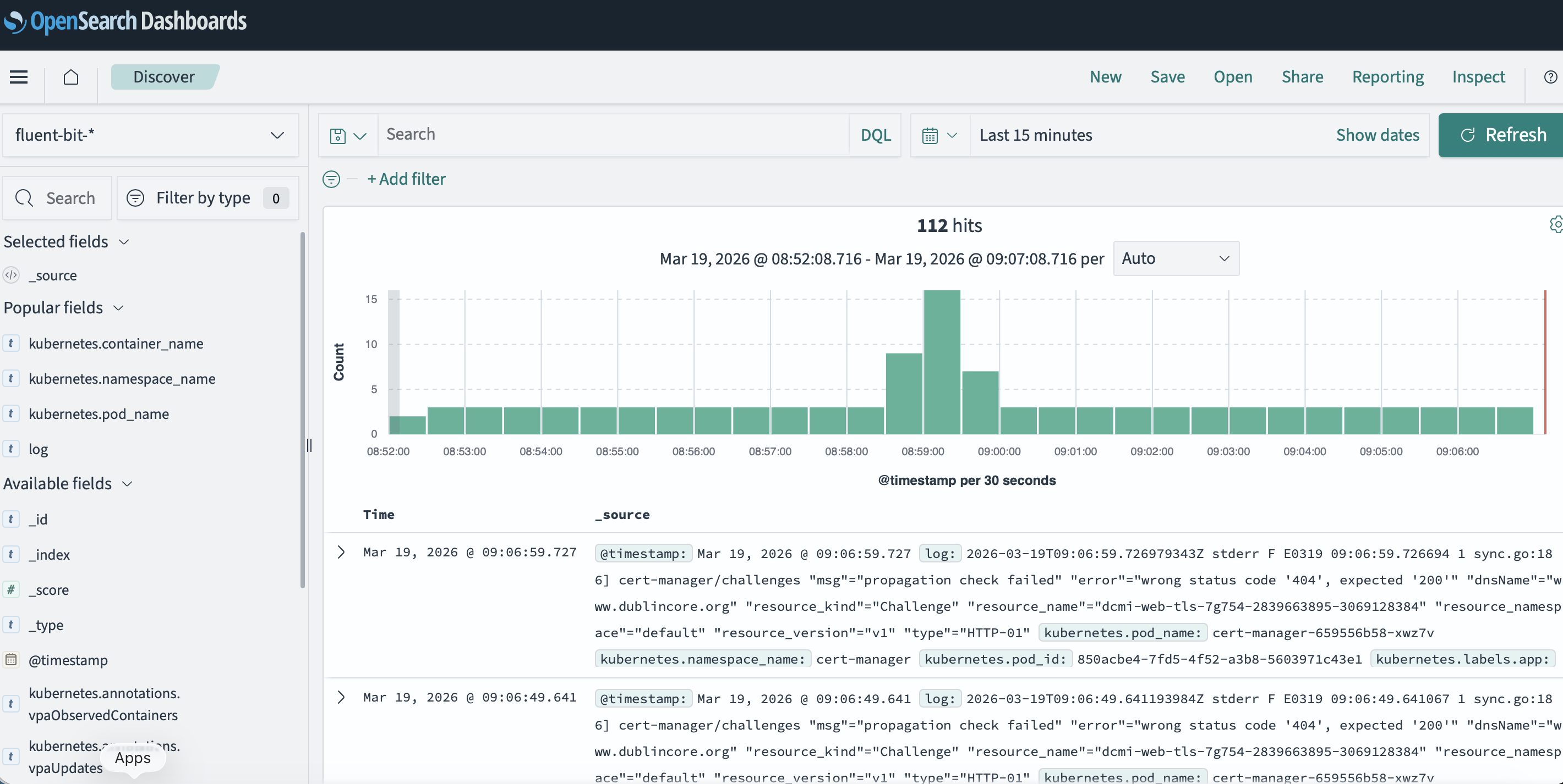 OpenSearch Dashboards Index Pattern